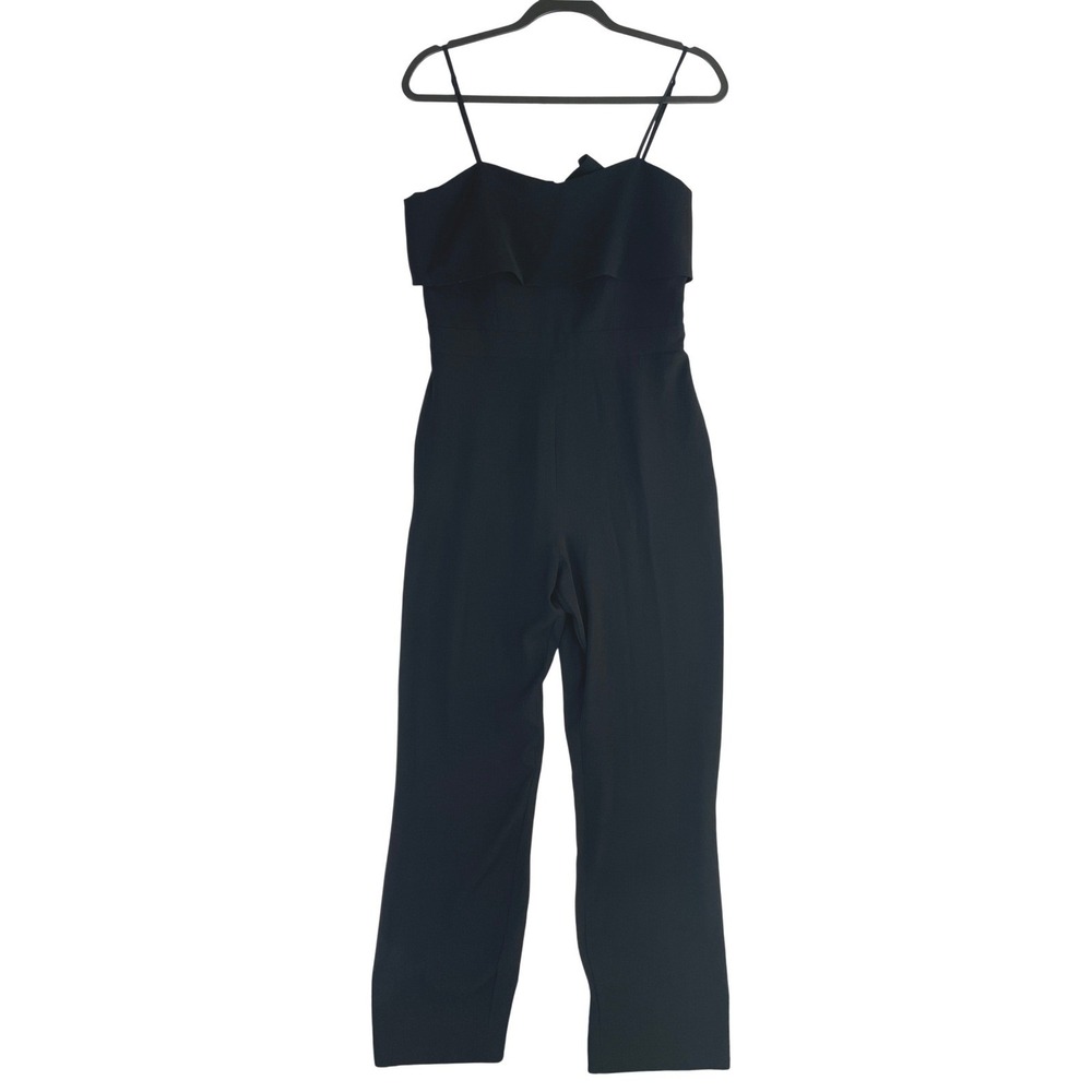 WAYF Black Strapless Ruffle Layered Jumpsuit Women's Size M Elegant Chic